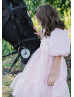 Puffy Sleeves Organza Short Flower Girl Dress